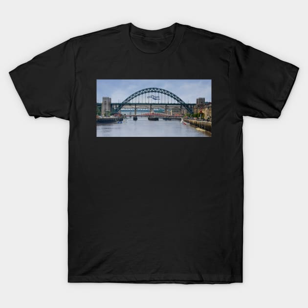 River Tyne Bridges Newcastle T-Shirt by MartynUK